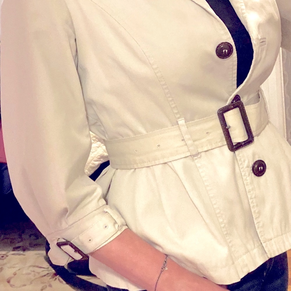 H&M Double-Breasted Khaki Trench Coat Vintage
